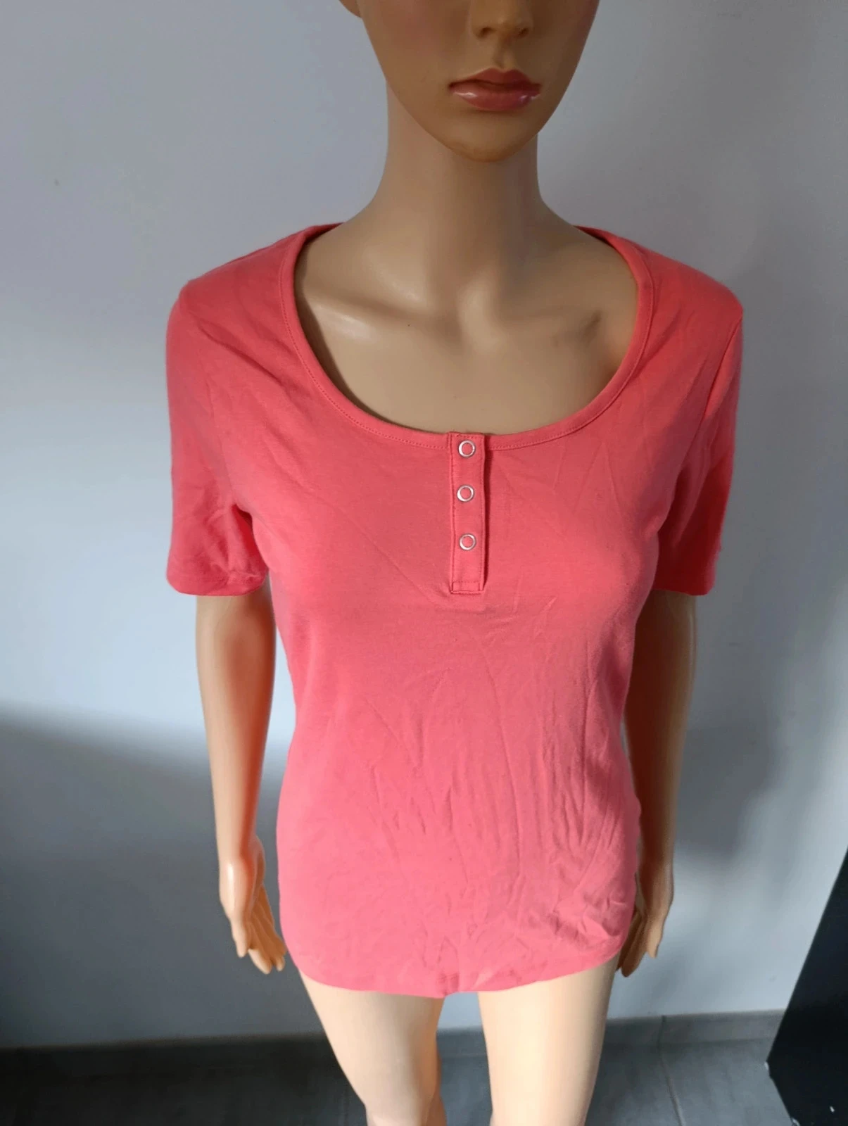 T-shirt Nutmeg coral feminino T38 – Novo com etiqueta – Algodão elástico – photo 3